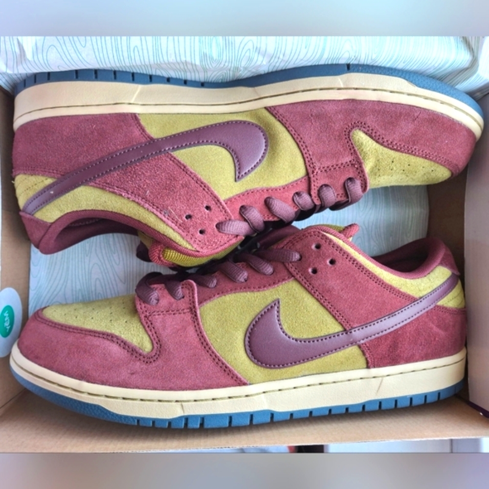 Nike SB Dunk Low Pro Dark Team Red Olive Flak Green Blue Size 14 NIB NWT Skate